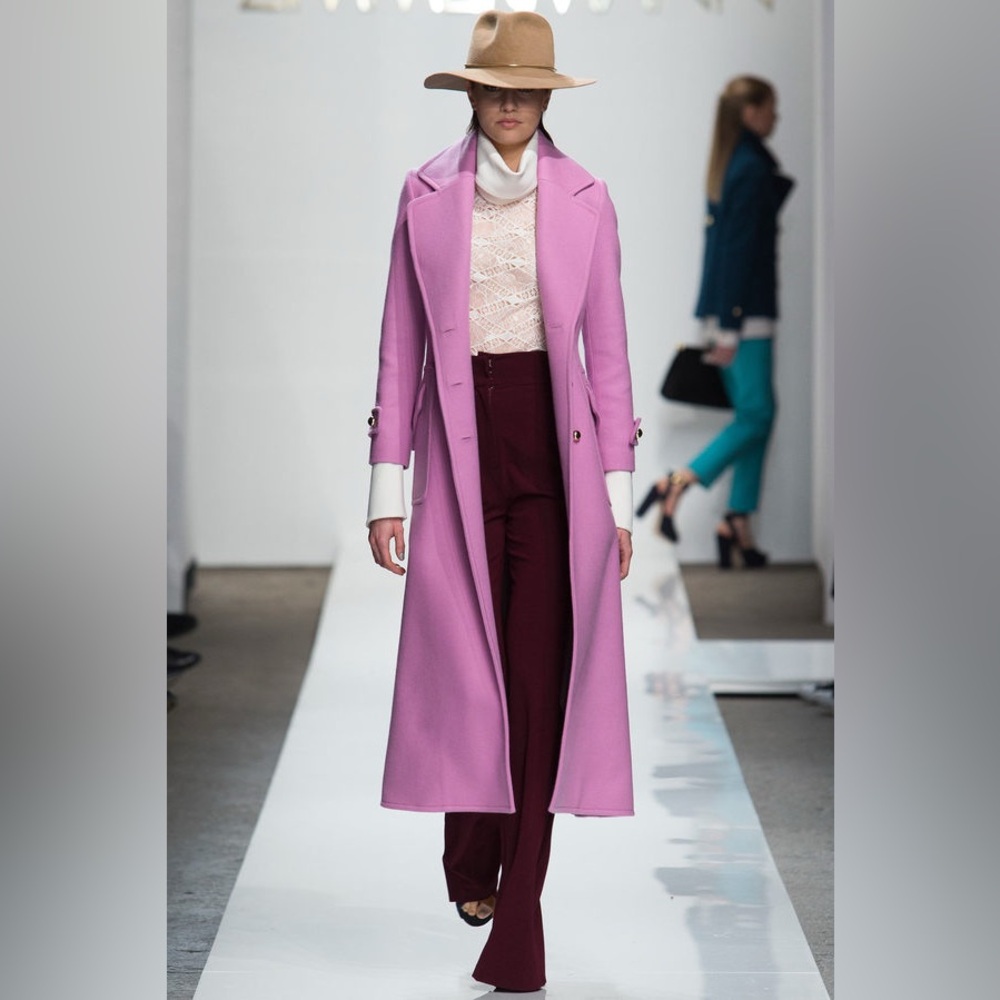 Zimmermann Lilac Double-Breasted Trench Coat Wool 2